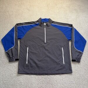 FootJoy 1/2 Zip Windshirt Long Sleeve Jacket Men's XL Gray Blue Golf 32612